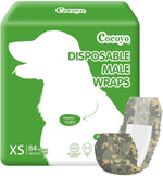 COCOYO imported eighty four count male dog wraps display on plain background