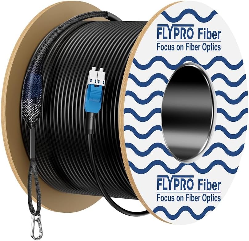 Flyprofiber OS2 LC to LC armored outdoor fiber cable front view