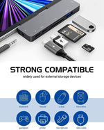 iPad Pro USB C Hub Adapter, 7-in-1 Hub, 4K@60Hz HDMI, SD/TF, 3.5mm, 60W PD - Image 6