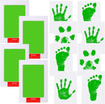 LelonHo inkless hand and footprint kit front view featuring green clean touch ink pads and white imprint cards.
