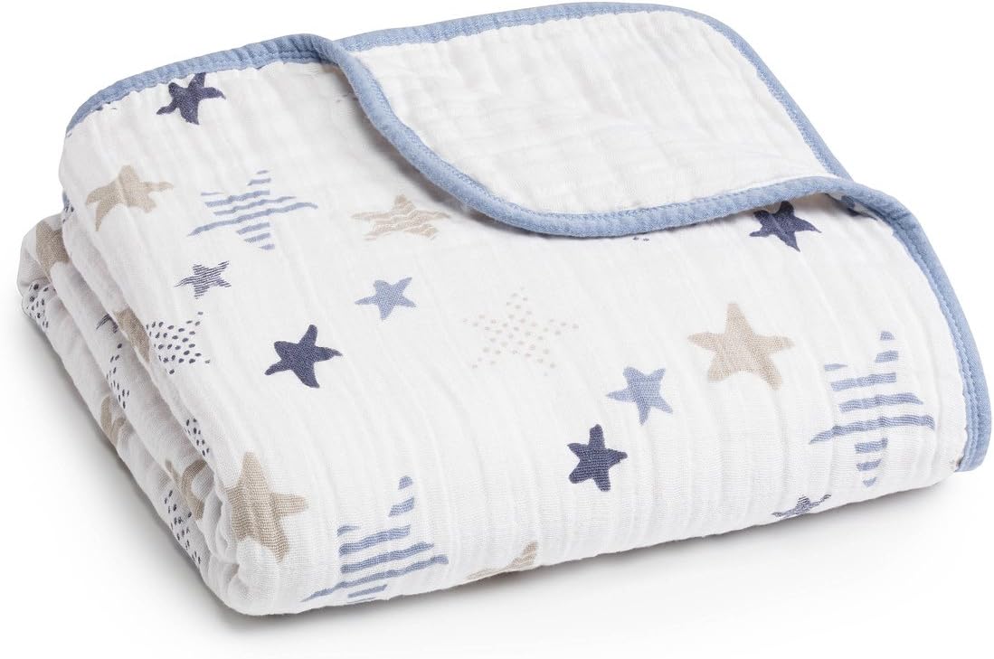 Aden + Anais boutique dream blanket front view showcasing star print