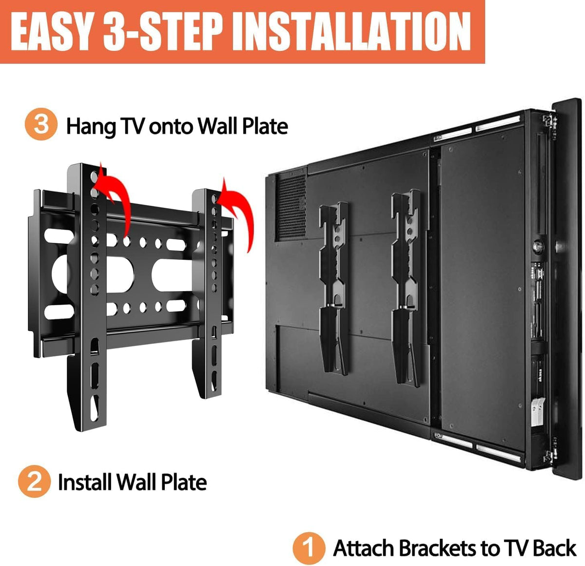 Durable cold-rolled steel construction detail of monitor wall bracket