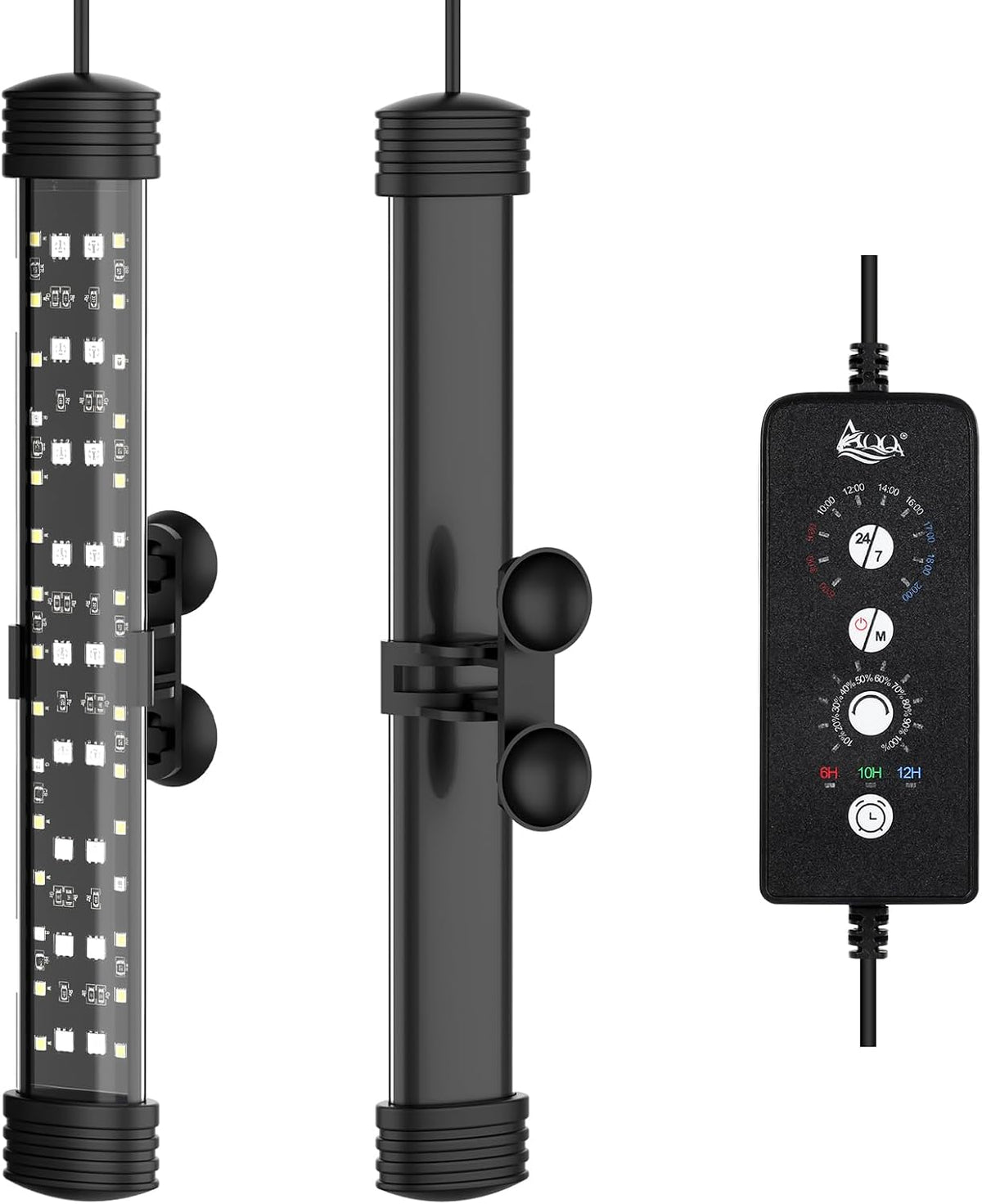AQQA Submersible LED Aquarium Light, 24/7 Mode Full Spectrum Fish Tank Light, 4 Rows Beads with 9 Colors Choice, IP68 Waterproof Aquarium Plant Light, Adjustable Brightness Timer, 7 Adjustable Angle - Image 9
