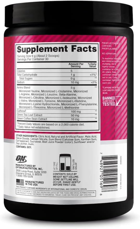 Natural green tea caffeine energy powder premium fitness supplement side angle
