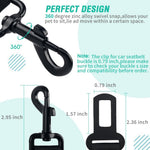 Adjustable nylon dog seat belt for vehicle safety