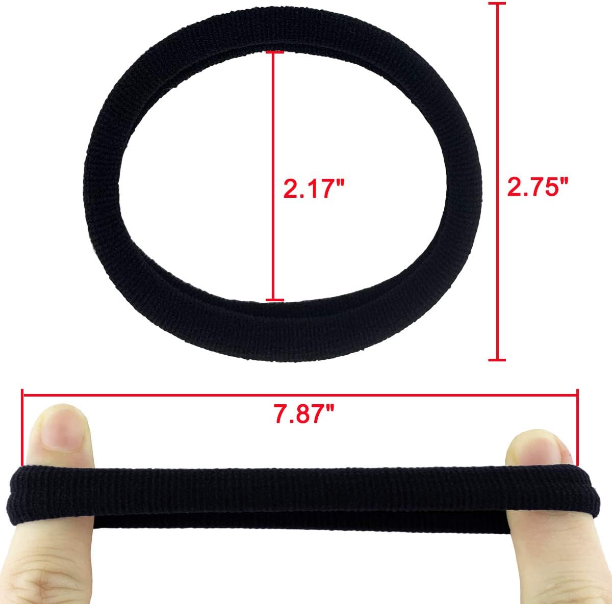 BETITETO large black hair ties stretched out