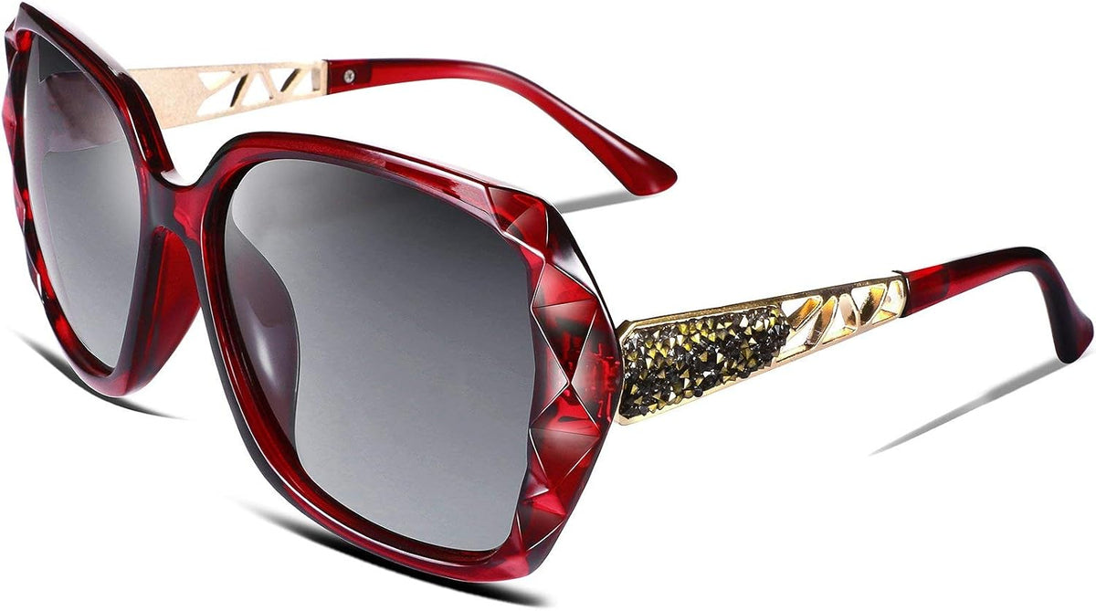 FEISEDY Polarized Women Square Sunglasses Sparkling Composite Shiny Frame B2289 - Image 9