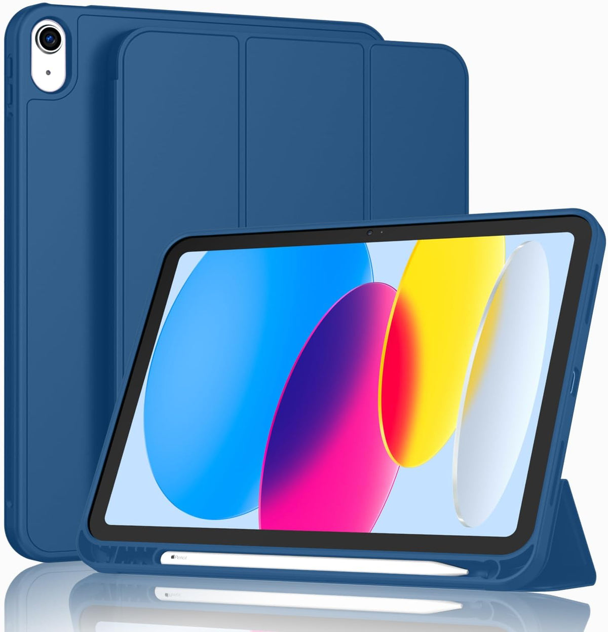 ToaPoia iPad eleventh generation case front view in navy blue color