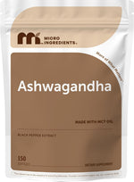 Micro Ingredients ashwagandha supplement front pouch view high potency softgels