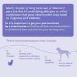 Back label view of Mal-A-Ket pet skin flush showing storage conditions and manufacturing details