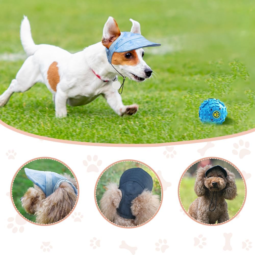 Medium dog modeling summer beach hat with ear holes
