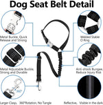 Plutus Pet dog seat belt showing shock absorbing bungee detail