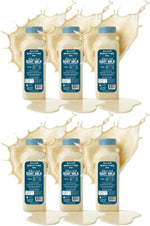 Frozen raw goat milk dog food topper bottle label detail