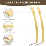 YIMICOO bamboo back scratcher curved handle close up