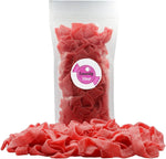 SweetGlob Smarty Stop strawberry sour candy strips close up texture