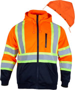High Visibility Hoodie for Men Reflective ANSI Class 3 Detachable Hood Safety Hi Vis Jackets - Image 9