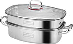 Eglaf 8Qt Stainless Steel Fish Steamer - Multi-Use Oval Cookware with Rack, Ceramic Pan, Chuck - Stockpot for Steaming Fish, Boiling Soup - Image 8