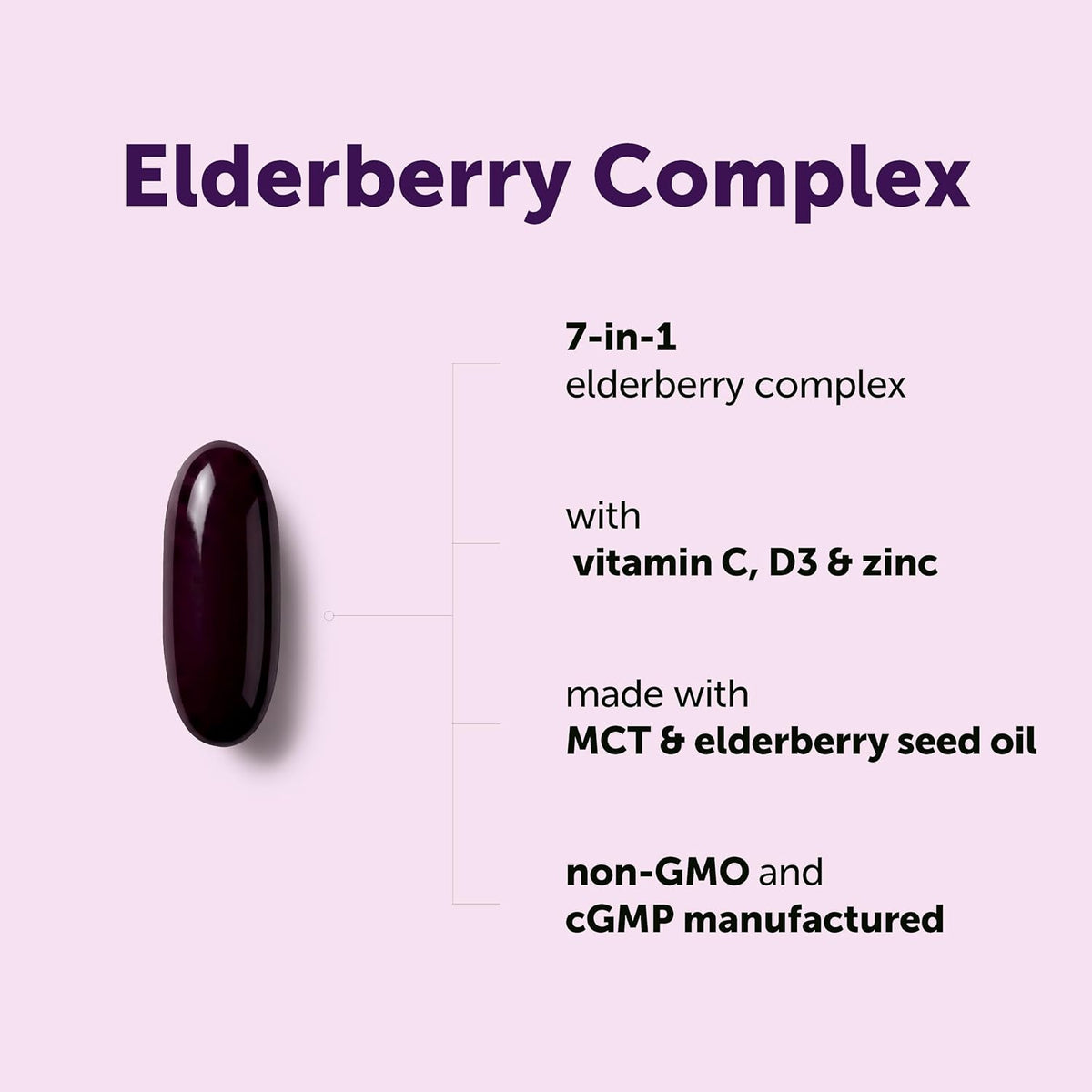 Micro Ingredients Elderberry Complex label showing 7-in-1 formula details