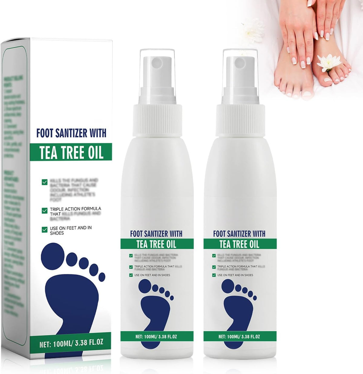 Ximonth Foot Spray with Tea Tree Oil front view for natural odor control.
