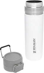 Leakproof Stanley gym flask being held one handed for easy hydration