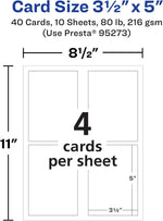 Avery blank stationery cards for laser and inkjet printers