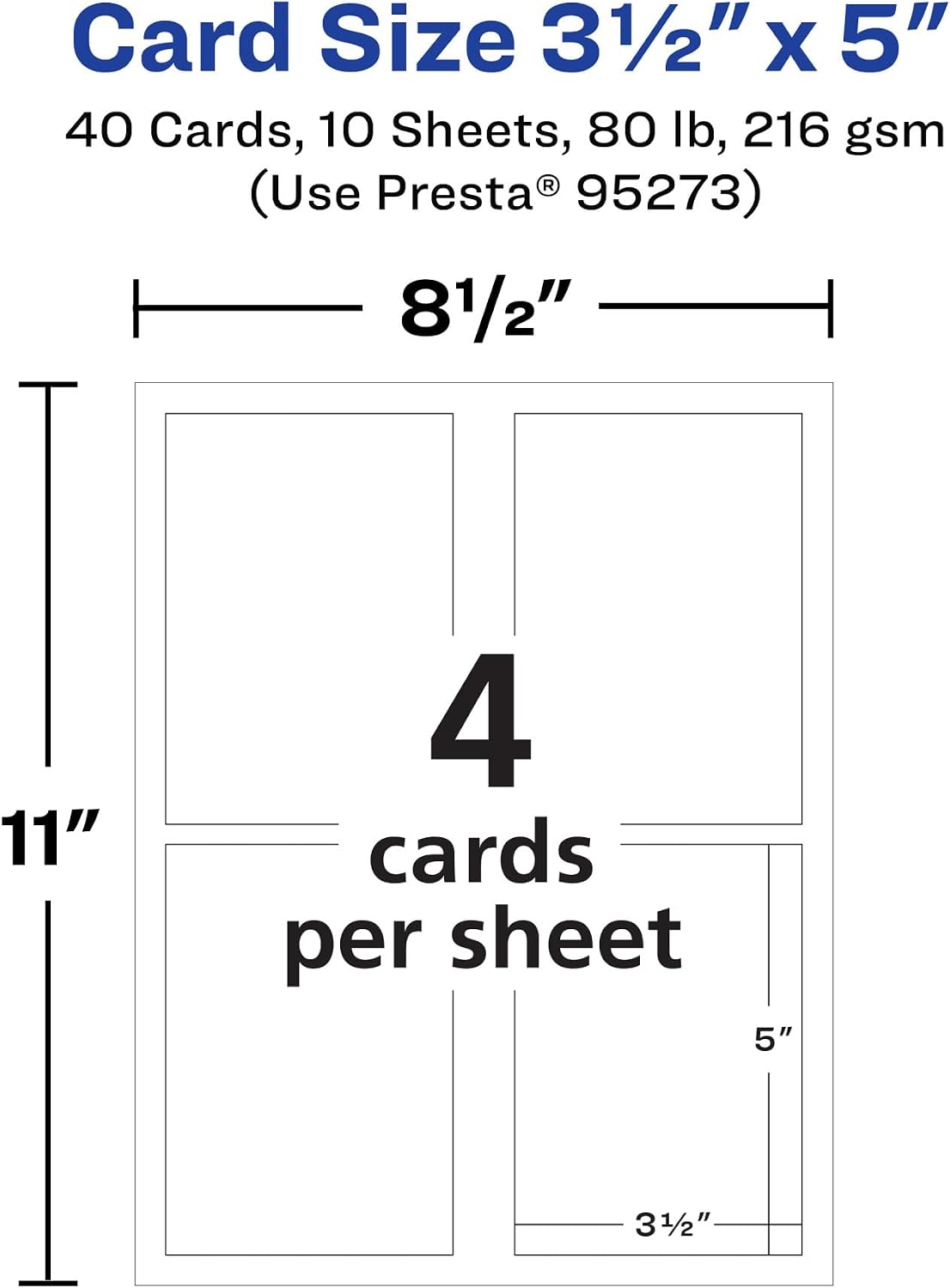 Avery blank stationery cards for laser and inkjet printers