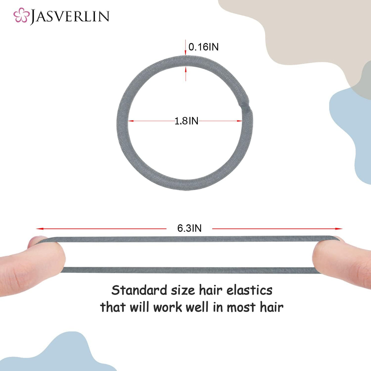 Jasverlin metal-free ponytail holders package display