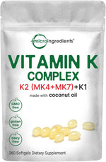 Micro Ingredients Super Vitamin K Complex front view packaging