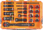 20-piece socket set arranged with case lid