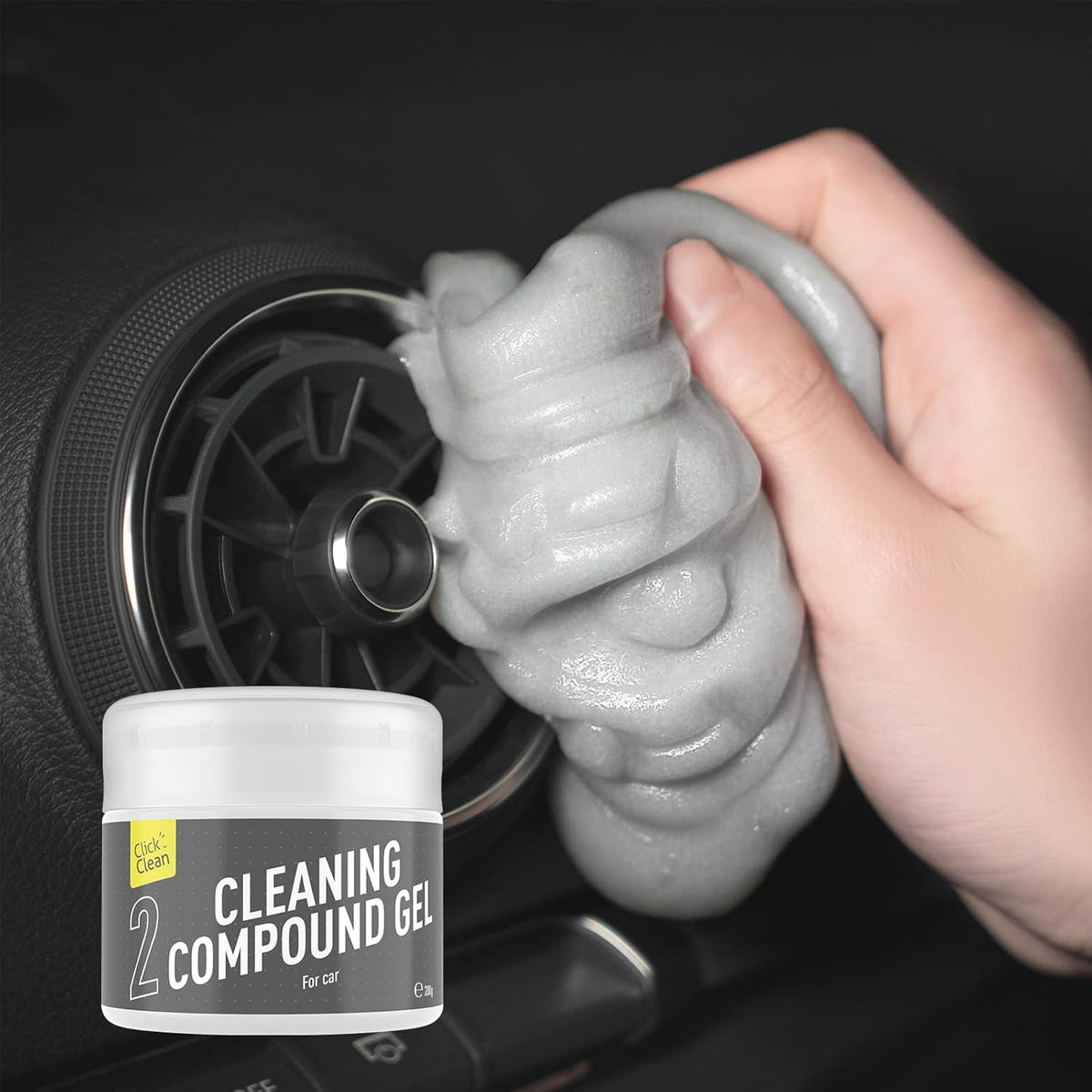 CLICK CLEAN cleaning gel for car interior detailing front view packaging