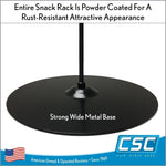 Clipstrip metal snack display rack for parties and stores