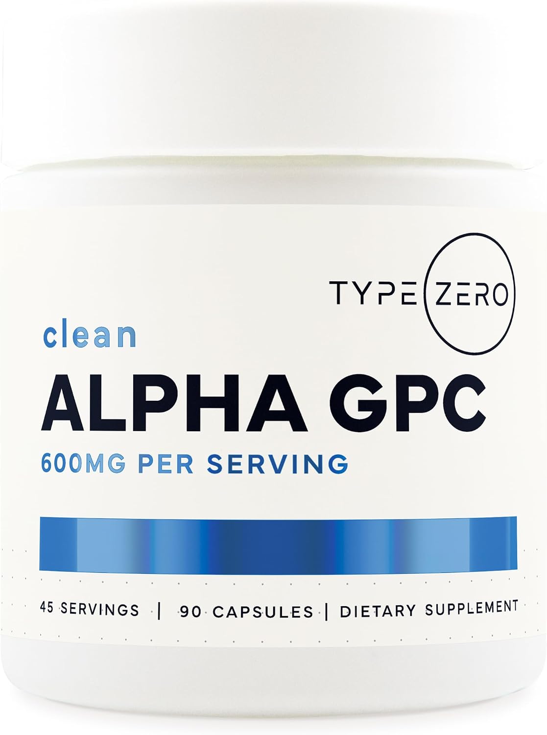 Type Zero Ultra Clean Alpha GPC Choline Supplement front view bottle