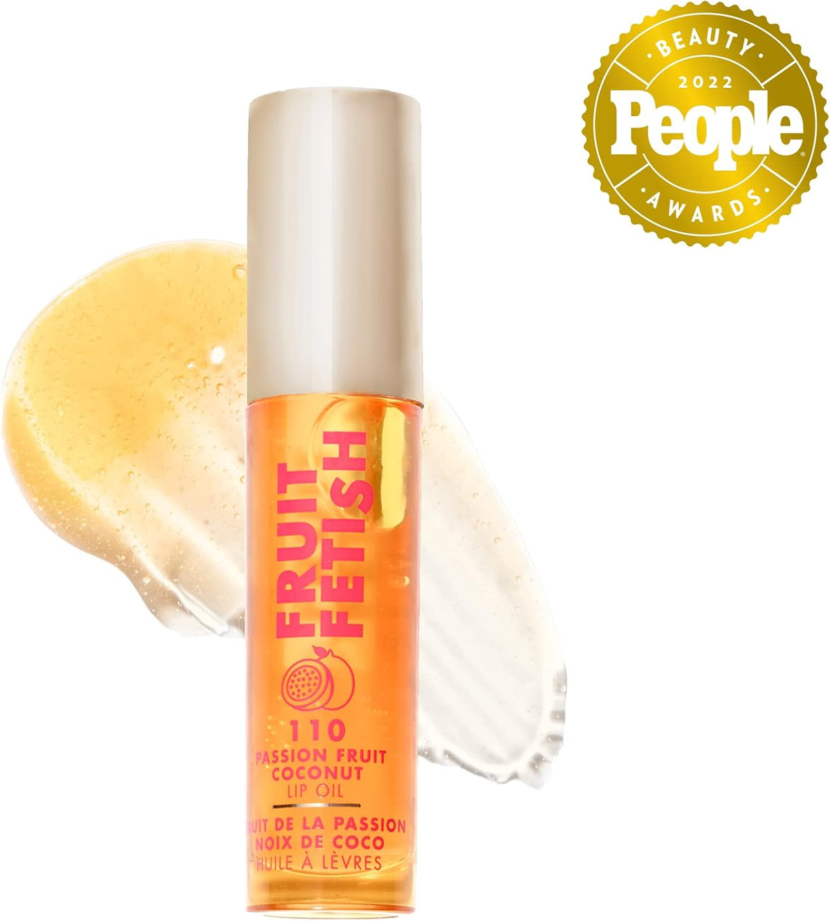 Milani tinted lip gloss treatment in passionfruit coconut showing oversized doe foot applicator