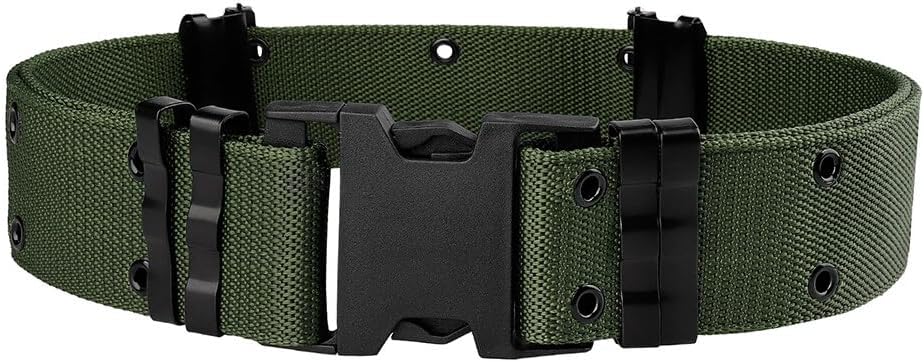 Tactical Belt, Nylon Canvas Military Tactical Men Waist Belt with Plastic Quick Release Buckle Belts for Men - Image 9