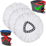 TATAANTY mop replacement heads front view showing premium white microfiber texture