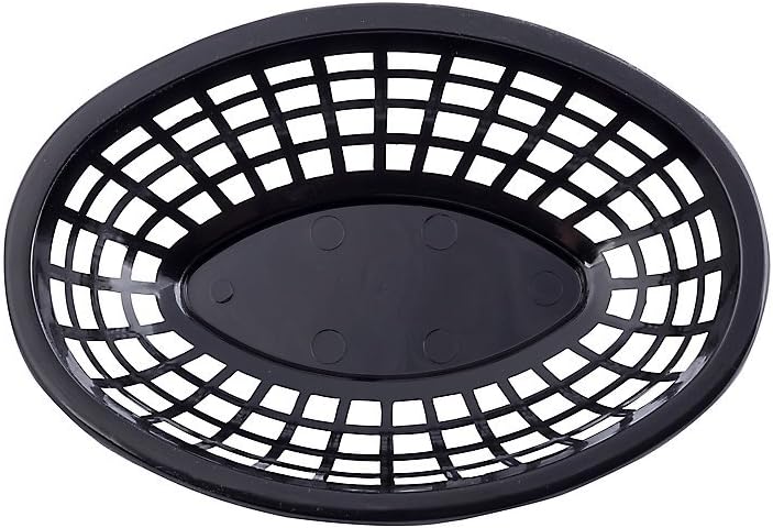 Tablecraft black HDPE appetizer basket close up detail