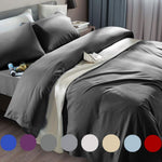 Sonoro Kate Queen dark grey microfiber bed sheet set front view
