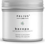 Folius Labs Bacopa Monnieri 750mg bottle front view showing clean label memory supplement