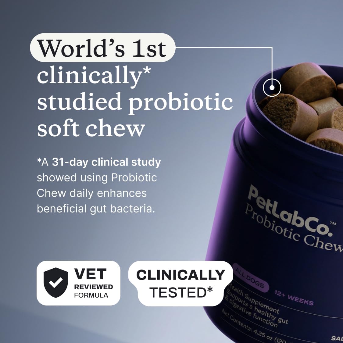 PetLab Co. dog allergy and immune support soft chews for itchy paws and skin.