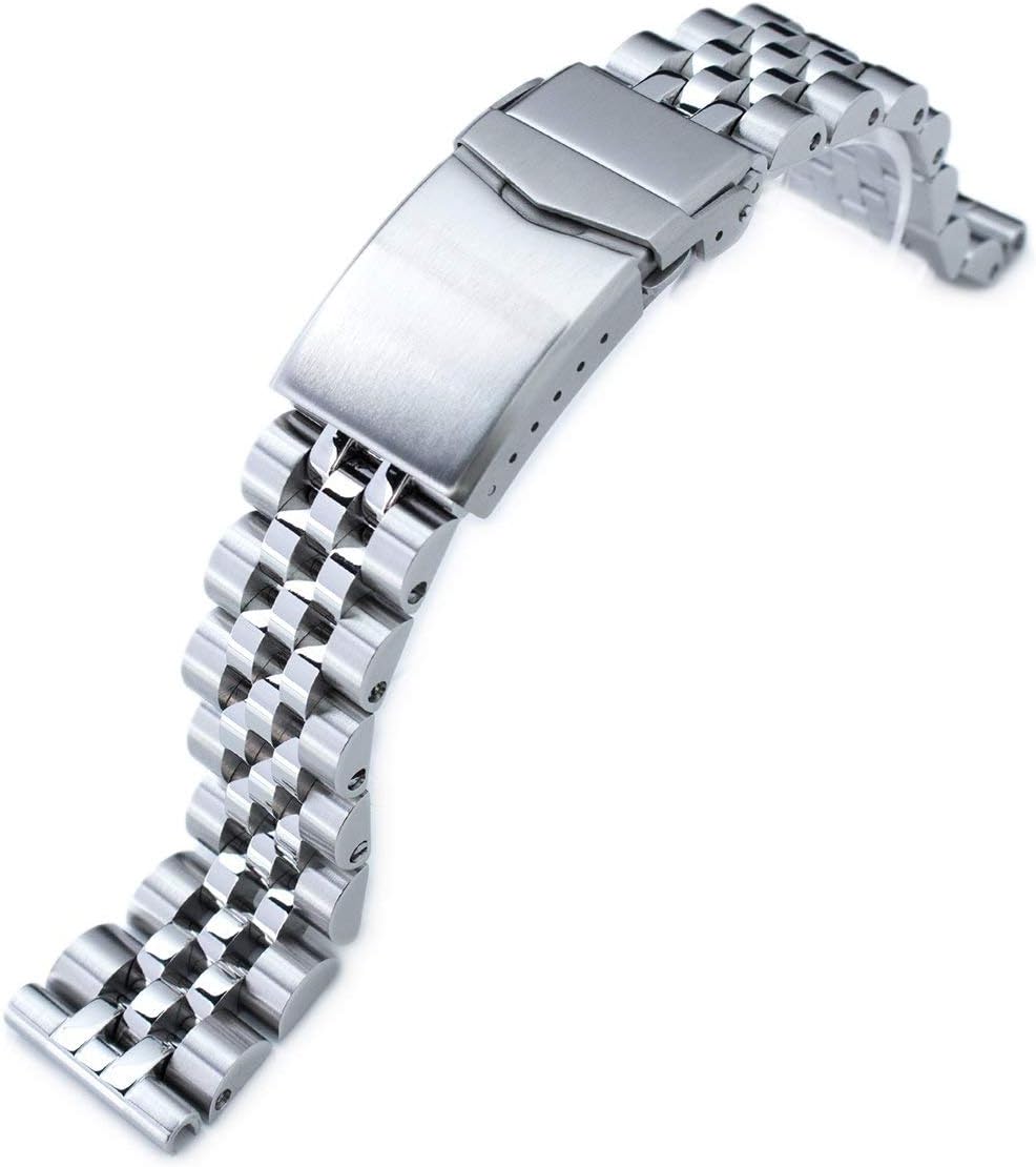 Strapcode 20mm Angus-J Louis watch bracelet front view stainless steel