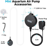 hygger 1.5 Watt Mini Aquarium Air Pump, Quiet Aerator with Air Stone Tubing Suction Cup Clip, Small Fish Tank Bubbler Oxygen Pump for 1 to 15 Gallon Betta Tank, Fish Bowl, Desk Small Tank - Image 5