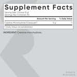 Vegan non GMO unflavored micronized creatine pre workout supplement packaging