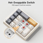 Kisnt KN17 numeric keypad angled view highlighting PBT keycaps