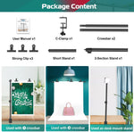 JEBUTU table backdrop kit displayed with included spring clamps