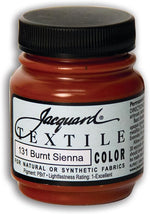 Jacquard 2.25 fluid ounce orange fabric paint label close up