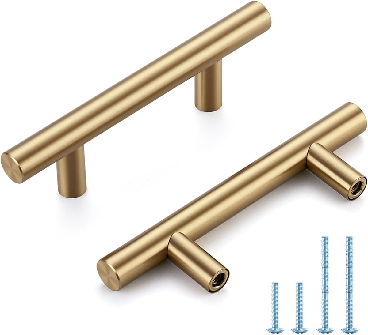 HOME EDIT Gold Cabinet Handles, Drawer Pulls, 4 Inch, 45 Pack | Stainless Steel Pulls, Smooth Bar Grip, Easy Cabinet Upgrade, For Cabinets, Dressers, Bathroom Vanities - Image 10