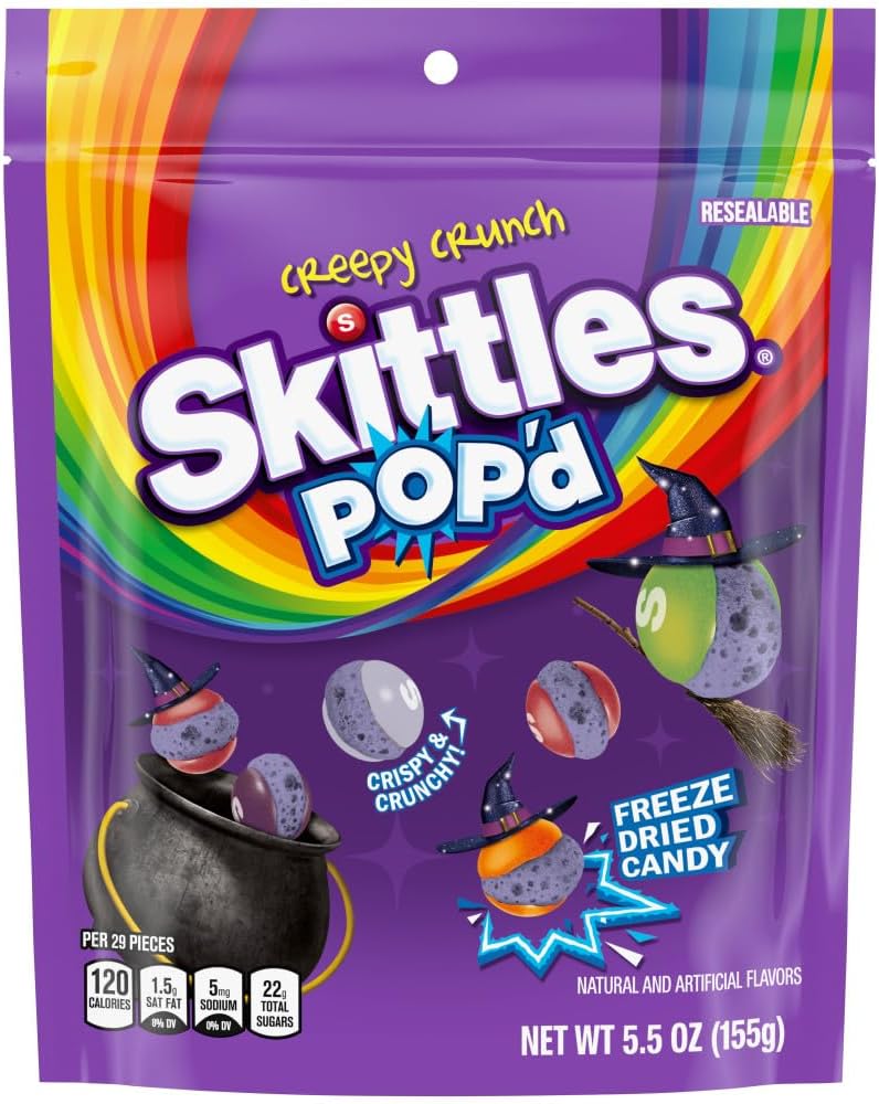 Skittles Pop'd Halloween Blend front view of 5.5 ounce bag