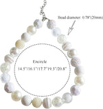 Luxury large pearl dog necklace with sparkling crystal spacers displayed on a white background.