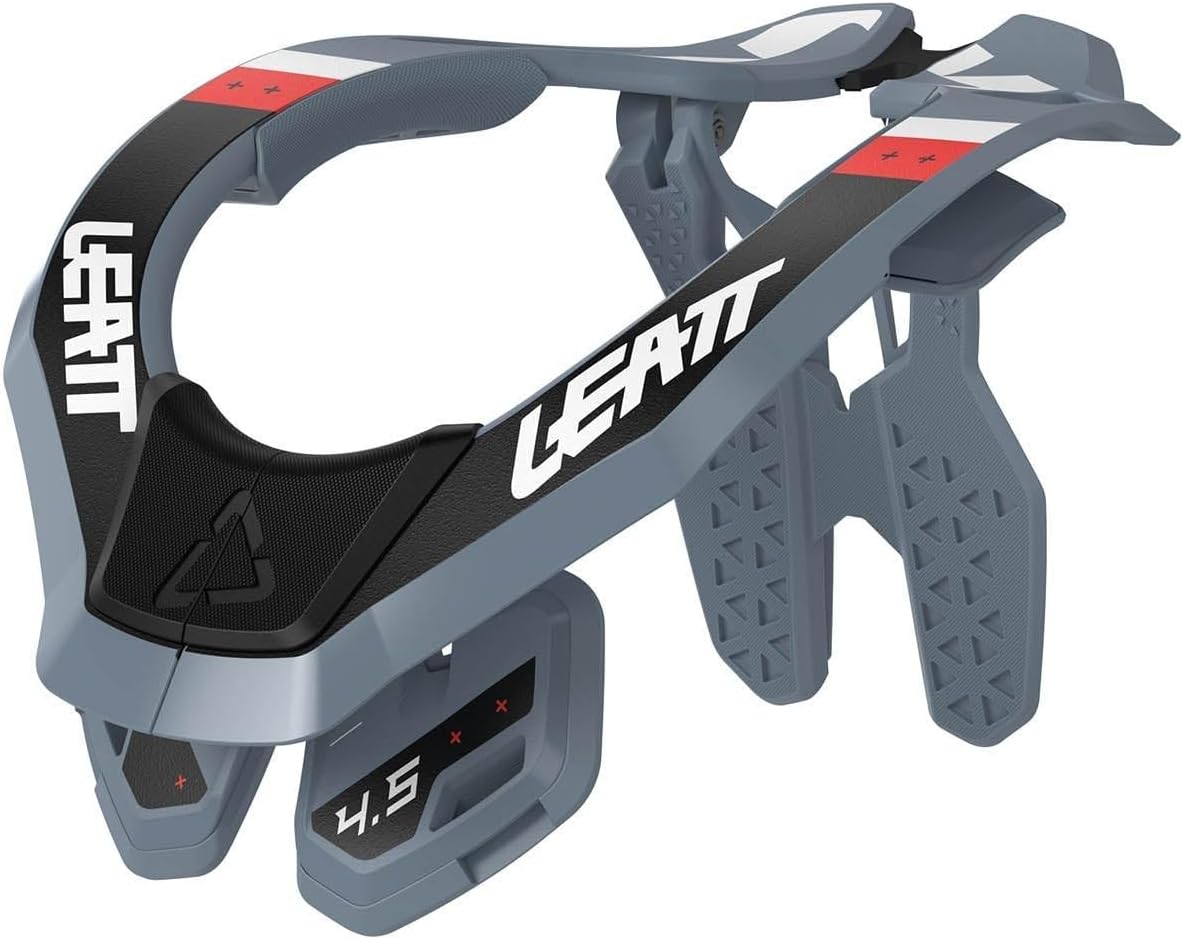 Leatt Neck Brace 4.5 front view showing red composite matrix platform design