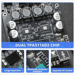The complete DIY wireless speaker component kit showing the acrylic protective plates brass pillars and assembly screws included.